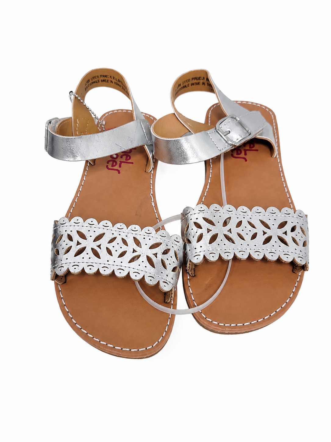 Sandalias Infantiles Estilo Casual con Diseño Troquelado y Correa Ajustable Color Plata (12 c)
