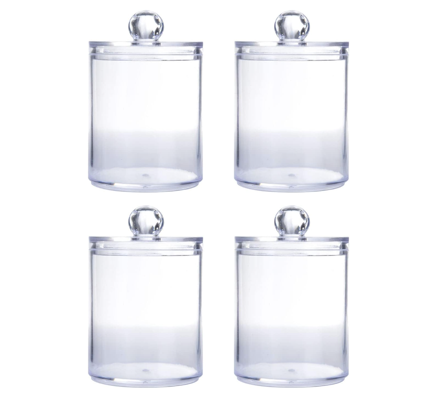 Set de 4 frascos de almacenamiento transparentes.