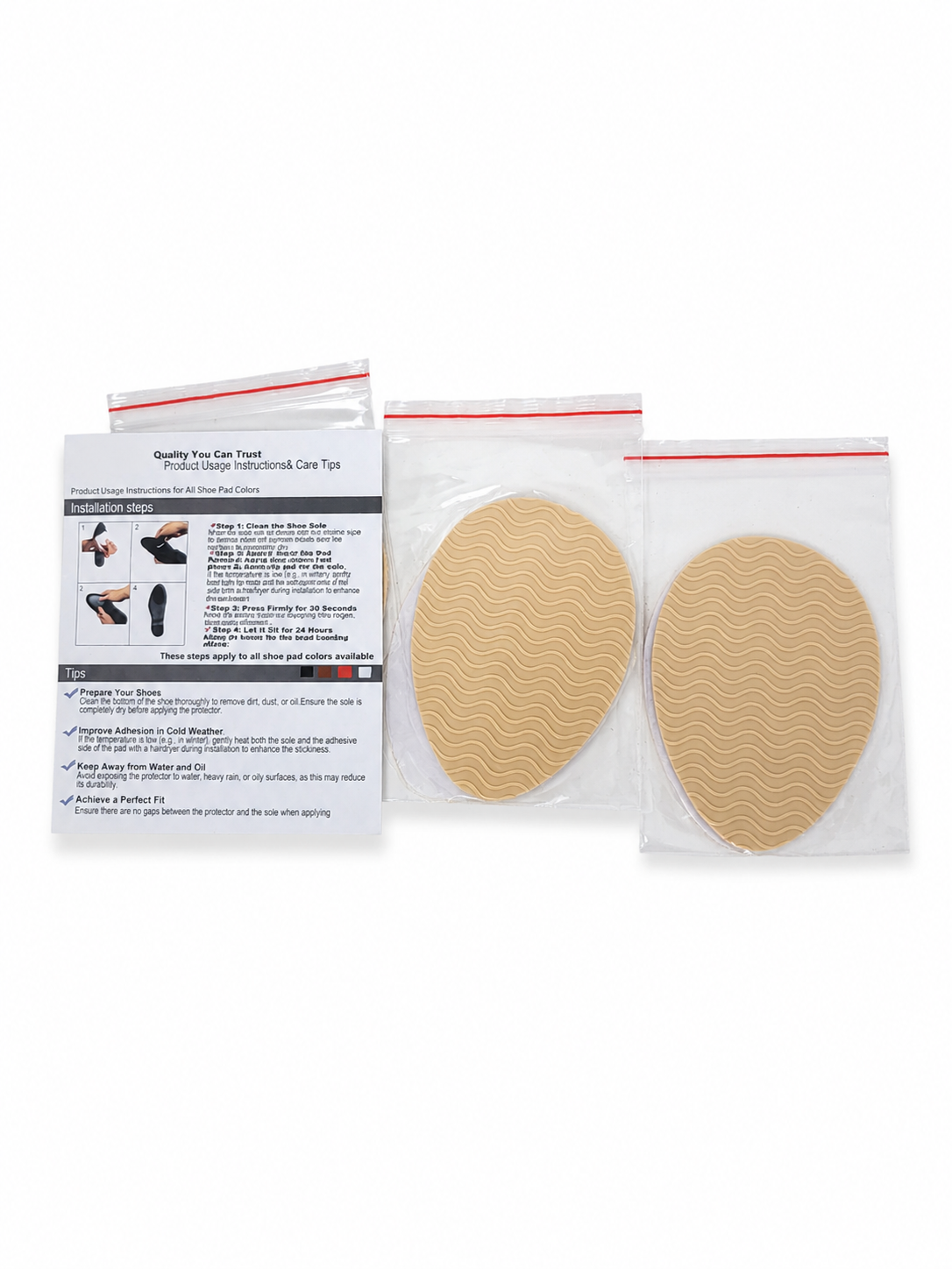 Protector Adhesivo Para Suela De Zapatos Modelo Ondulado Color Beige.