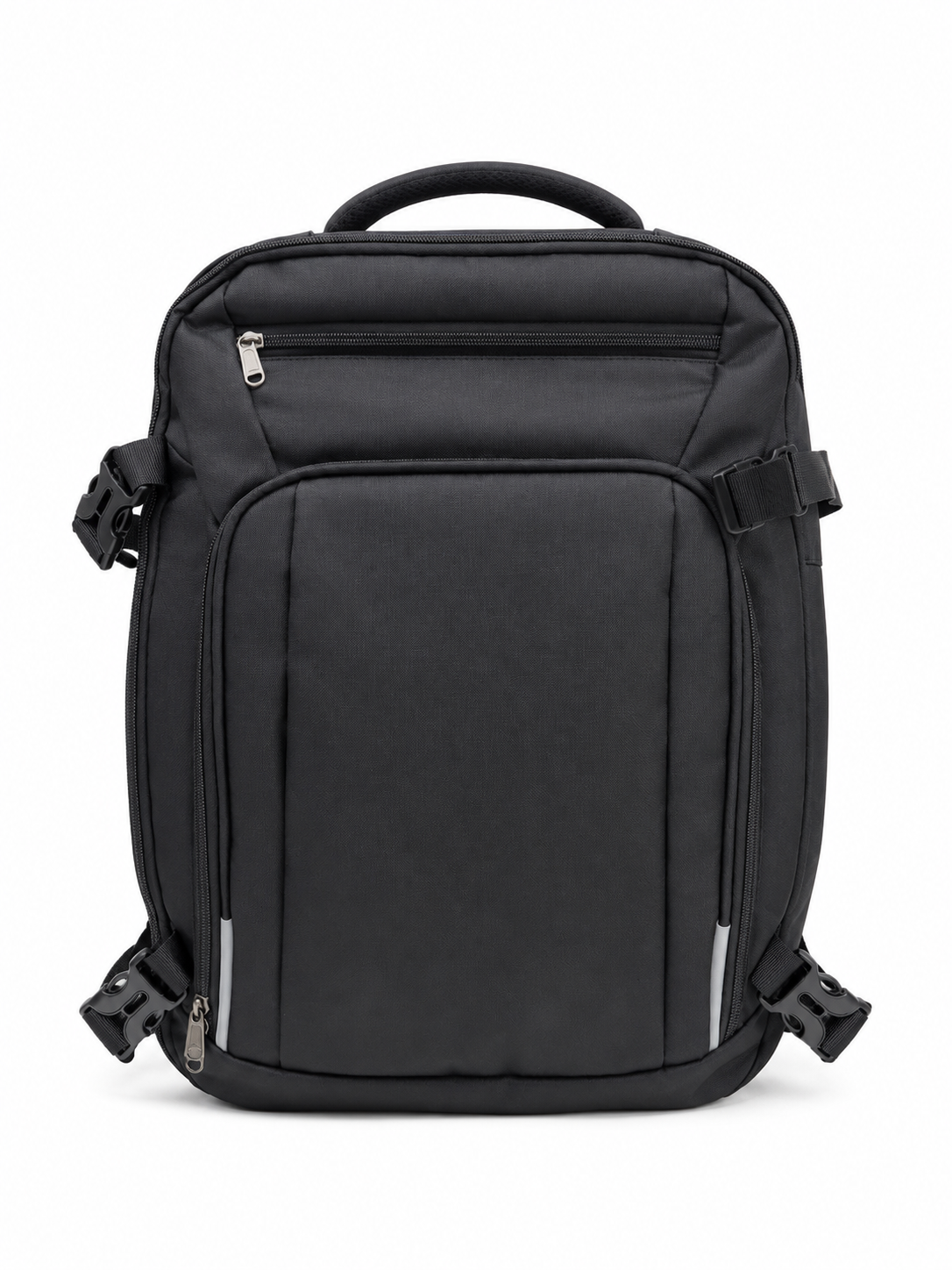 Mochila Multifuncional Negra para Cámara y Laptop con Compartimentos Acolchados, Cierres Dobles y Correas Ajustables.