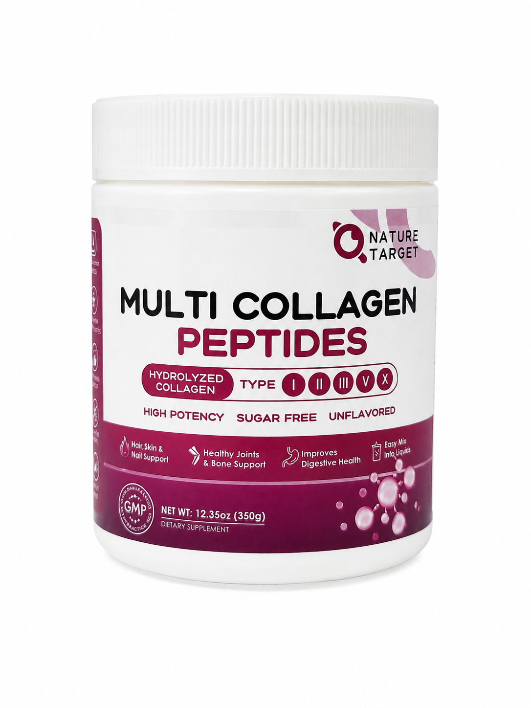 Suplemento de Colágeno Hidrolizado Multitipo en Polvo Sin Sabor.