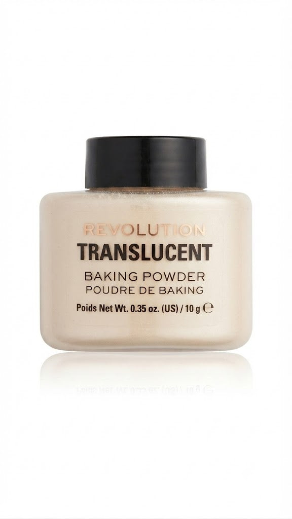 Polvo suelto en tono translúcido diseñado para sellar el maquillaje y reducir el brillo.
