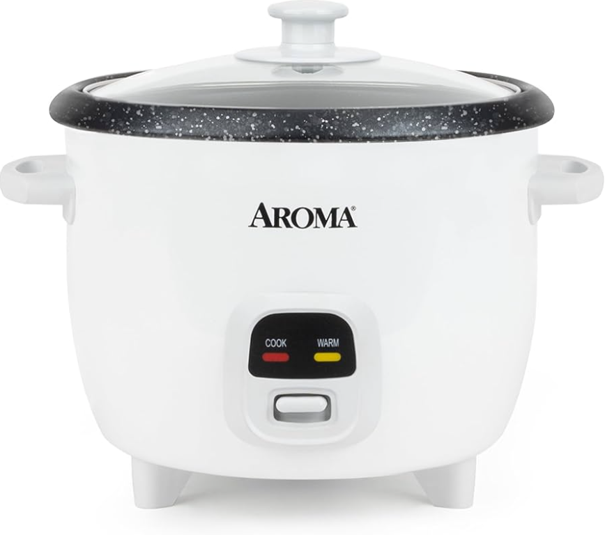 Aroma® Cocedor de Arroz y Granos de 6 Tazas con Recubrimiento de Granito 8X Blanco