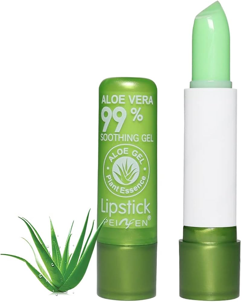 Bálsamo labial hidratante de gel de aloe vera que cambia de color al aplicarse.
