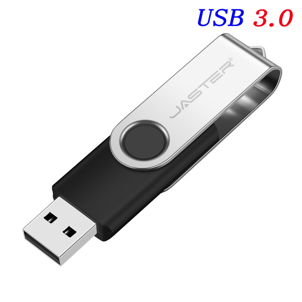 Memoria USB de 16GB con un diseño giratorio.