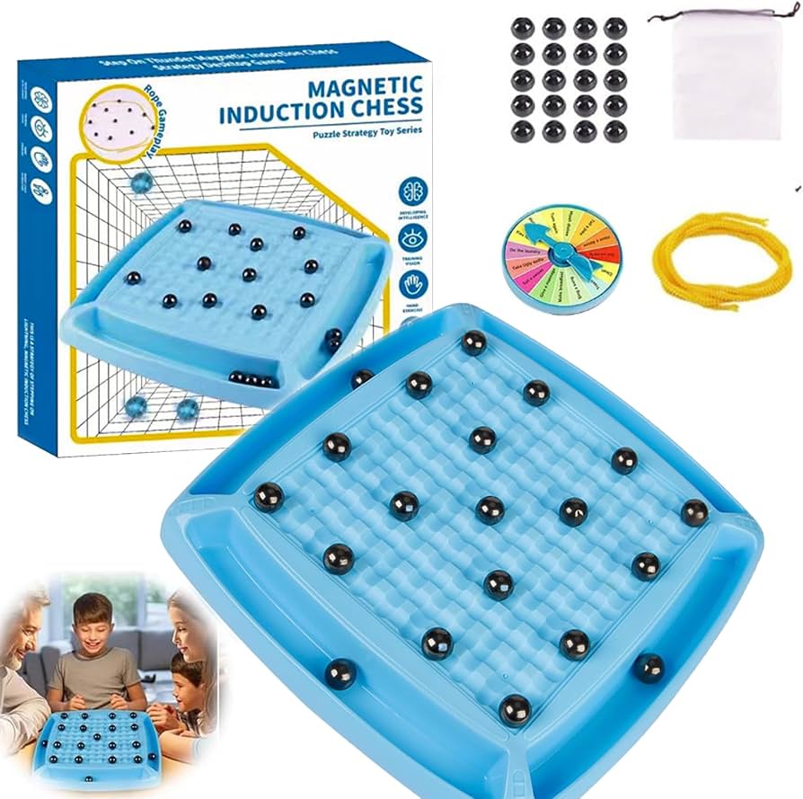 Juego de estrategia magnética donde el objetivo es colocar todas tus piezas sin que se atraigan entre sí.