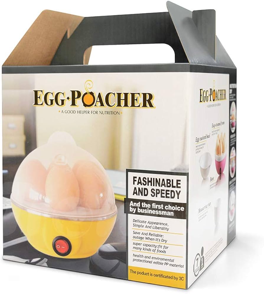 Cocedor Eléctrico de Huevos con Tapa Transparente y Capacidad para 3 Huevos.