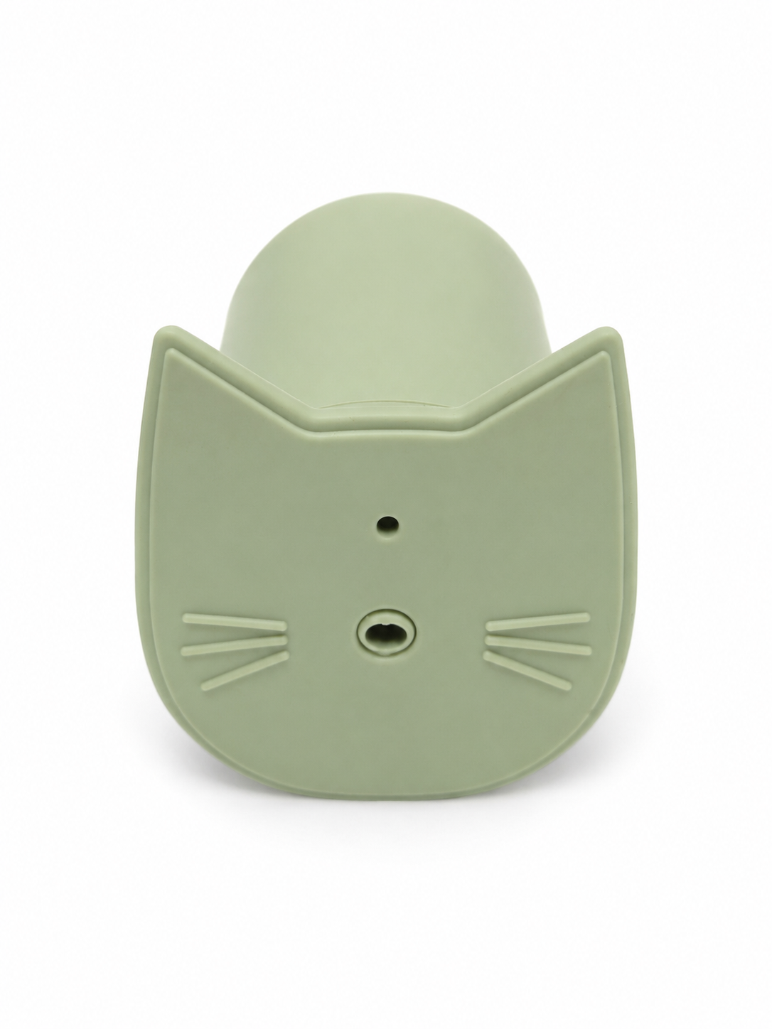 Botella dispensadora de viaje de silicona con diseño de gato para líquidos recargables.