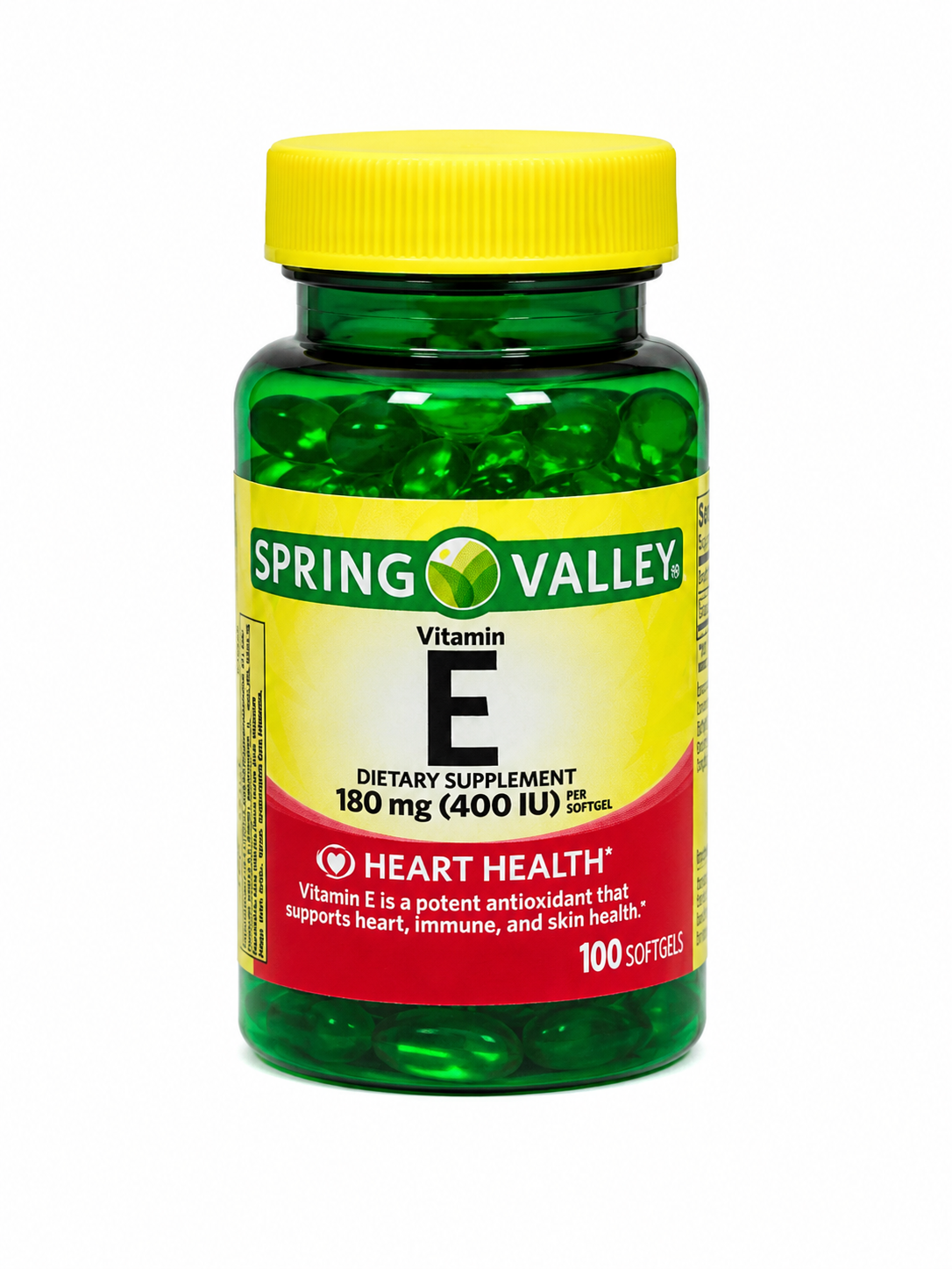 Vitamina E 400 UI en Cápsulas Blandas, Suplemento Alimenticio con 100 Softgels para Apoyo Antioxidante y Bienestar General.