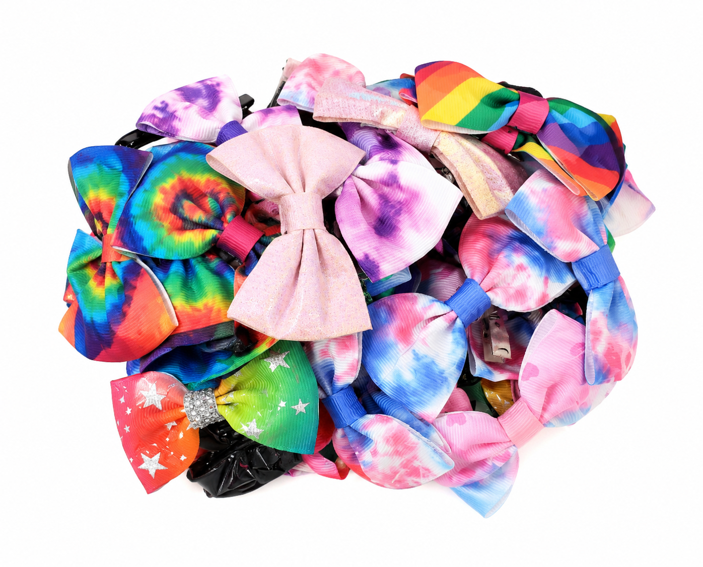 Lote de Lazos para Cabello Multicolor con Pinza.