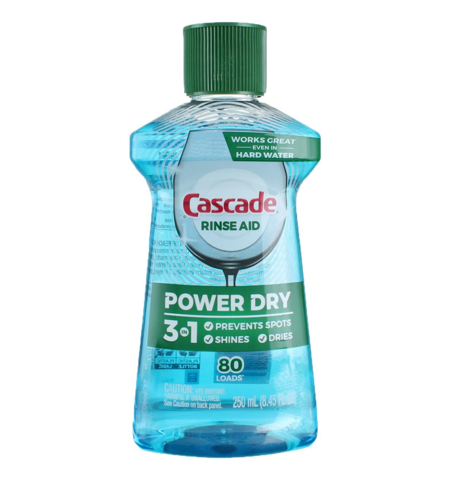 Botella de abrillantador para lavavajillas de 250 ml, está diseñado para prevenir manchas de agua, aportar brillo y mejorar el secado de la vajilla.