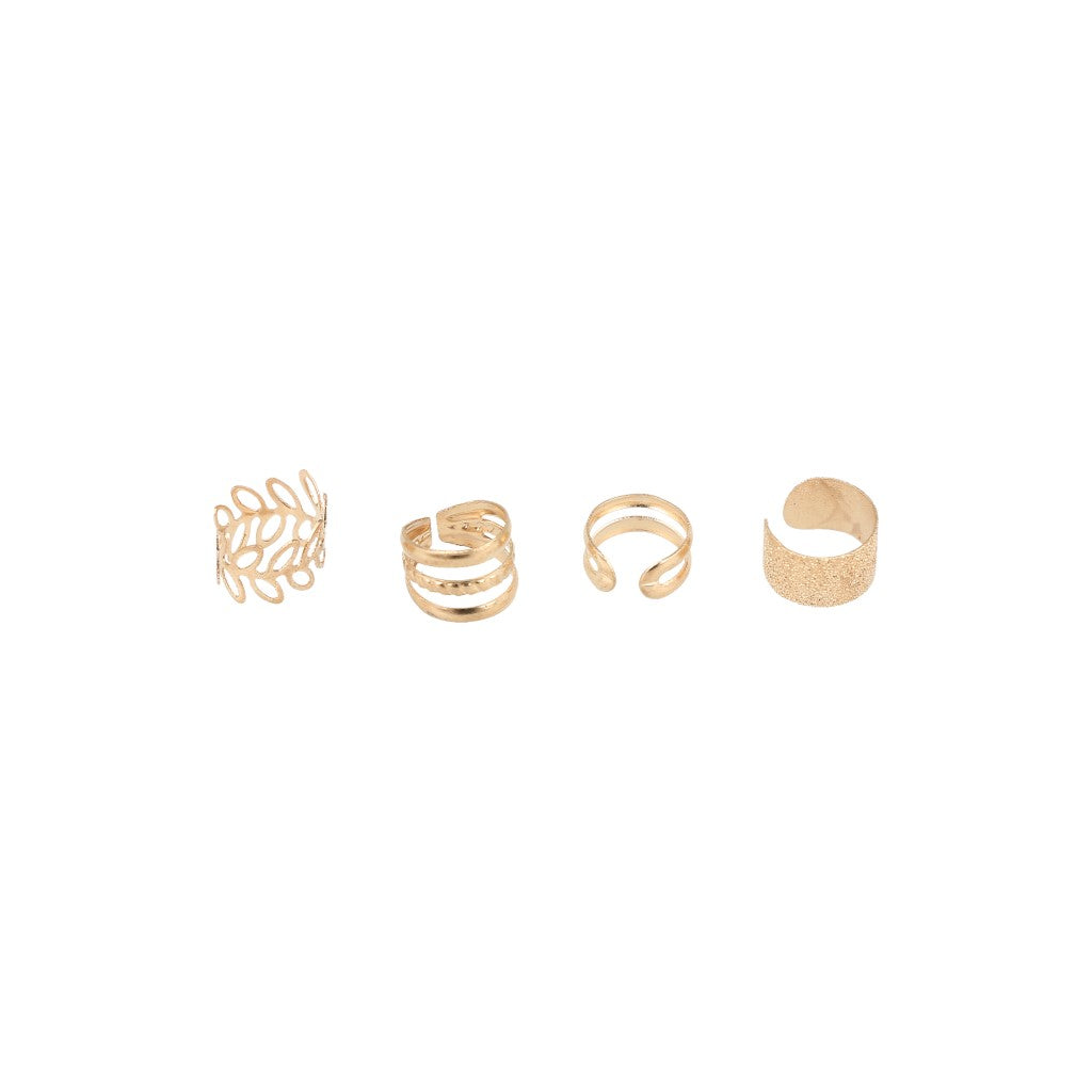 Aretes cuff, diferentes disenos, dorado.