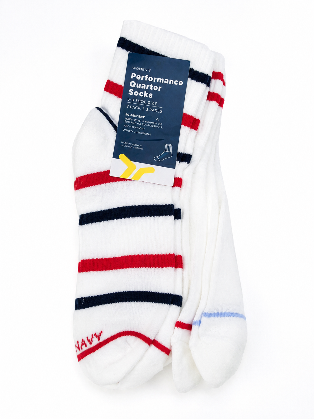 Pack de 3 Pares de Calcetines Deportivos Cortos con Rayas.