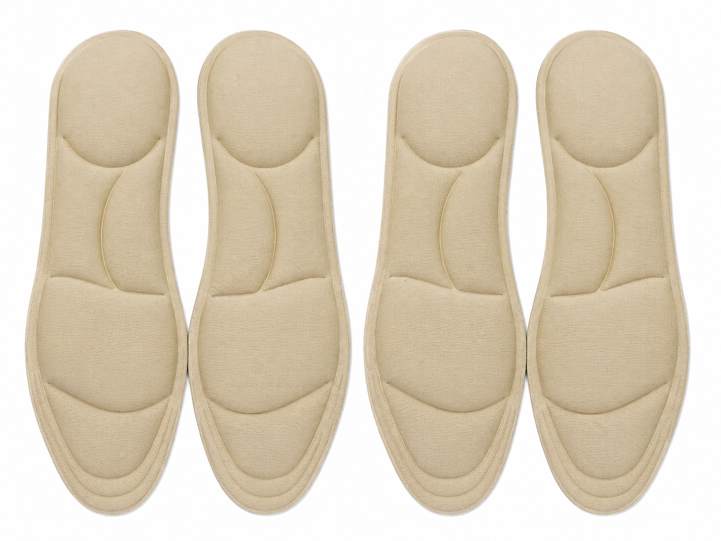 Plantillas Ortopédicas de Espuma para Calzado Color Beige, Set de 2 Pares, 37-38 talla.