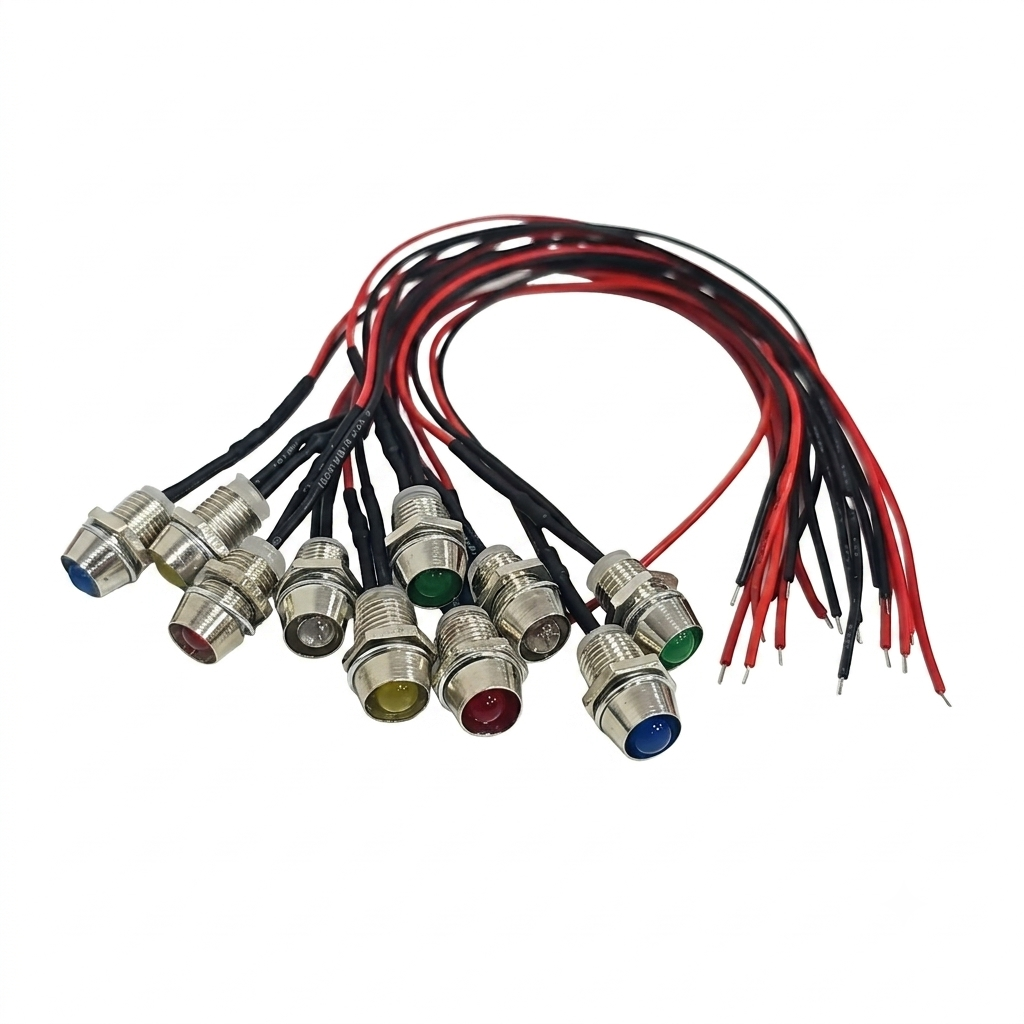 10 luces LED precableadas de 12 V y 0.315 in con diodos