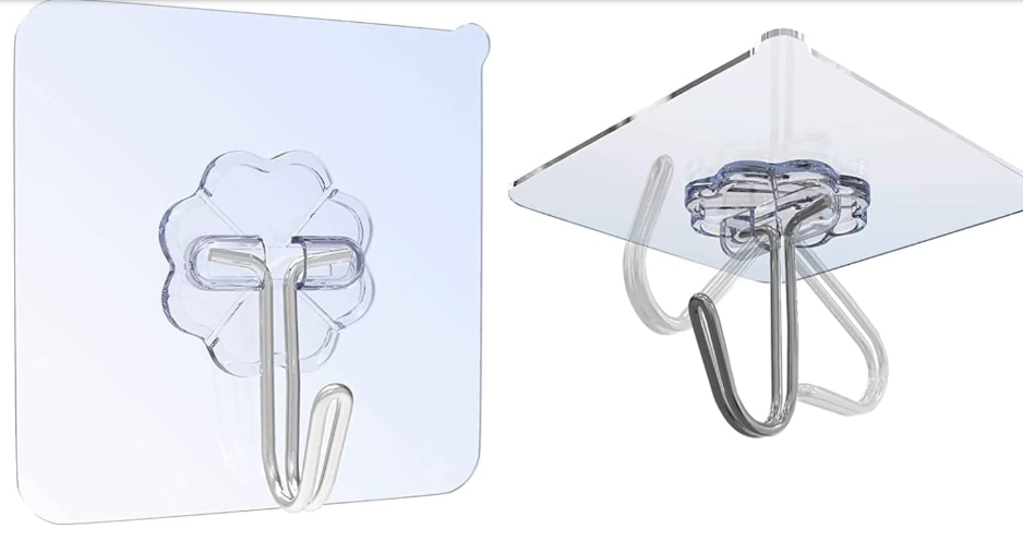 Ganchos adhesivos transparentes sin costuras, impermeables y resistentes al aceite, ganchos de pared para cocina, baño, oficina y armario.