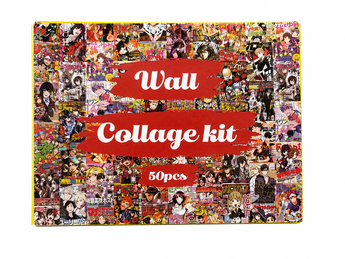 Kit de collage para pared con 50 tarjetas de ilustraciones estilo anime y manga.