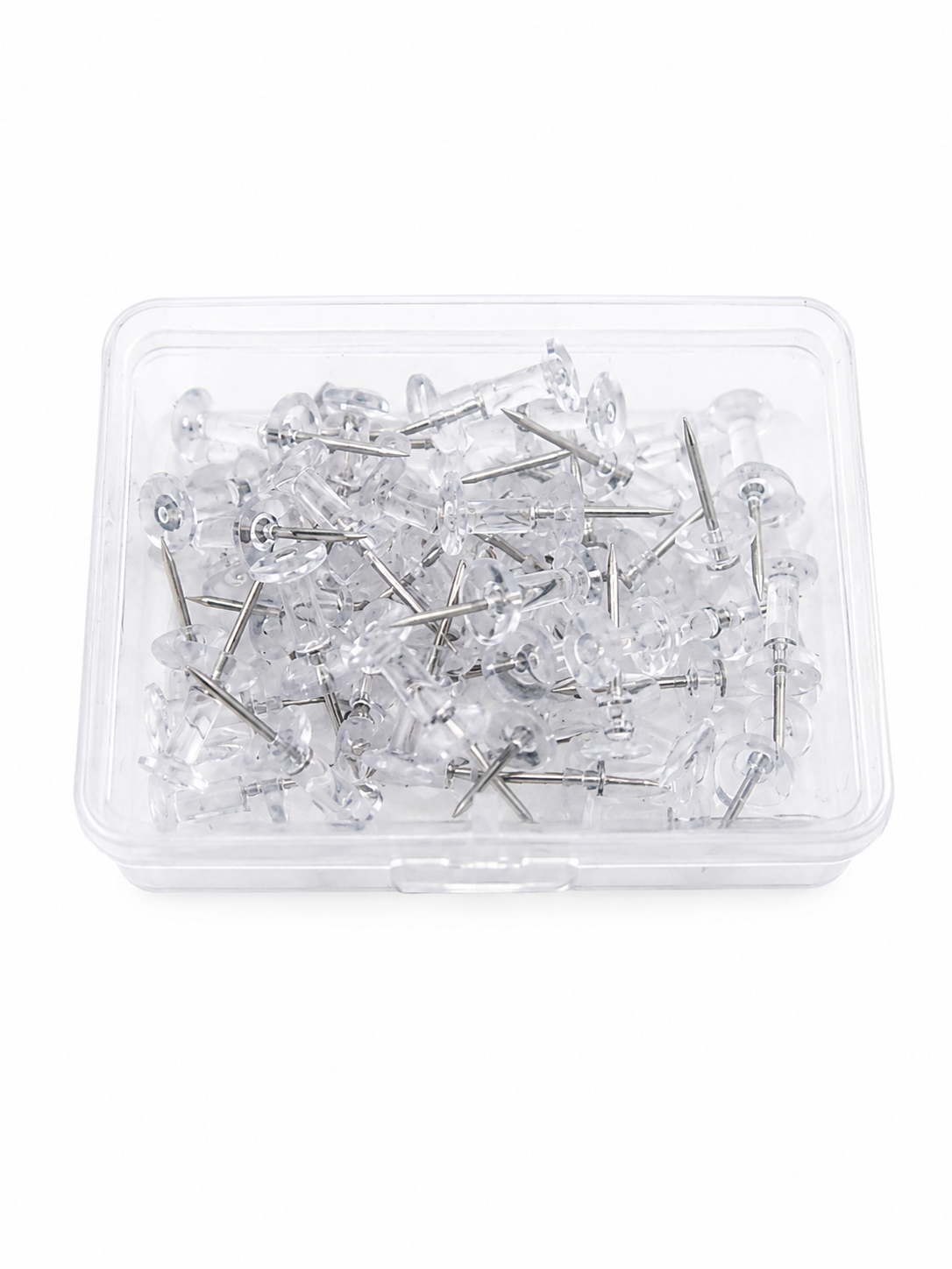 Chinchetas Transparentes para Tablero con Caja Organizadora.