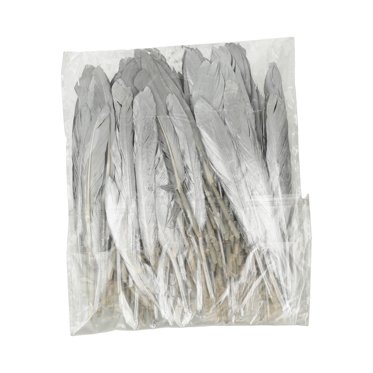 Plumas de ganso (120 piezas plateadas)