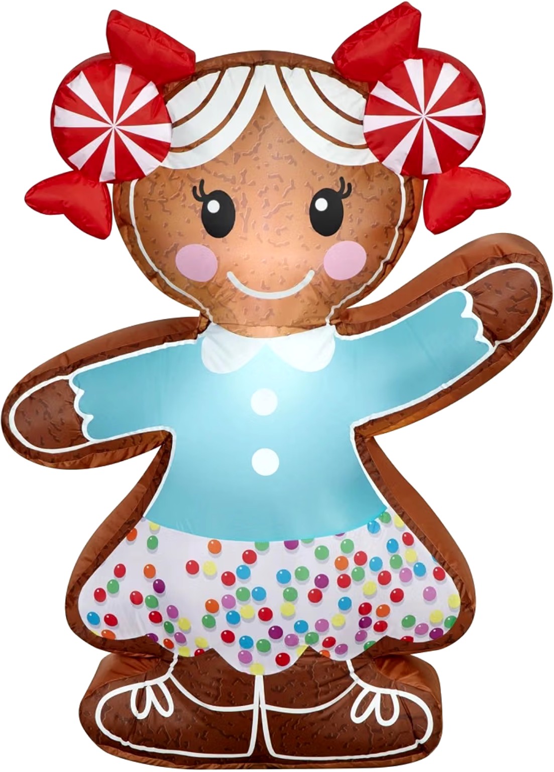 Globo inflable decorativo con diseño de muñeca de jengibre para Navidad de 4 pies con iluminación integrada para exteriores e interiores.
