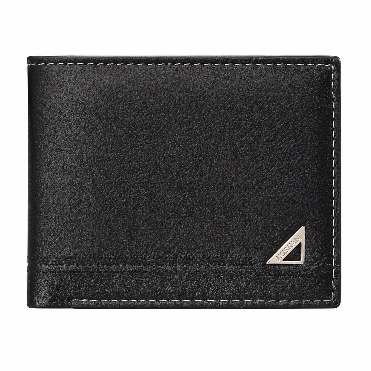 Billetera Bifold para Hombre de Cuero Sintético, Diseño Clásico con Compartimentos para Tarjetas y Billetes, Color Negro.