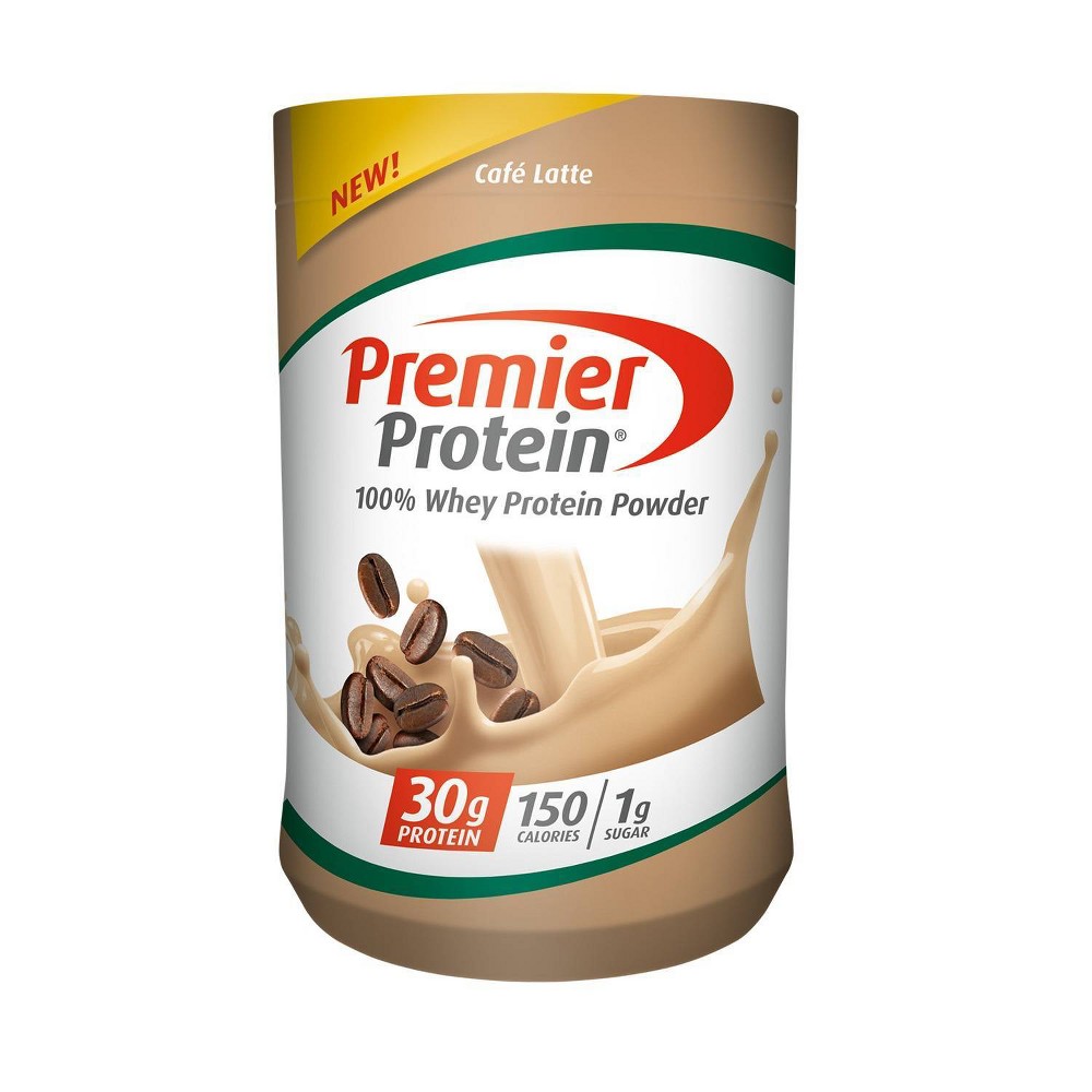Premier Protein 100% Whey Protein Powder with Energy, Cafe Latte, 23.9 Oz (680 G)