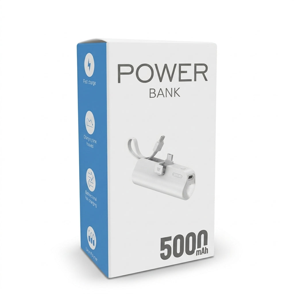 Mini banco de energía portátil de 5000 mAh.