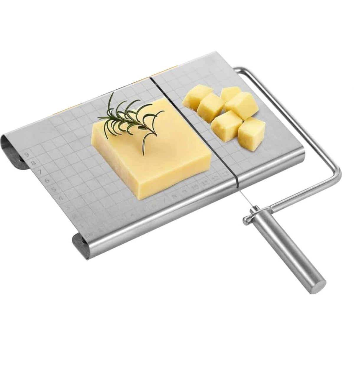 Cortador Multifuncional para Queso con Base de Medición y Alambres de Repuesto.