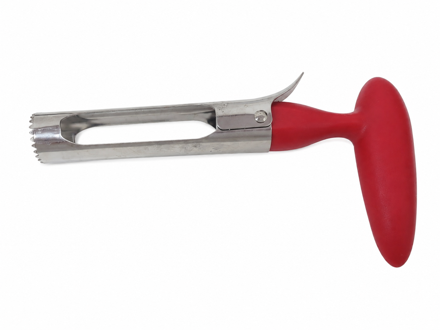 Extractor Descorazonador de Manzanas con Mango Ergonómico Rojo.