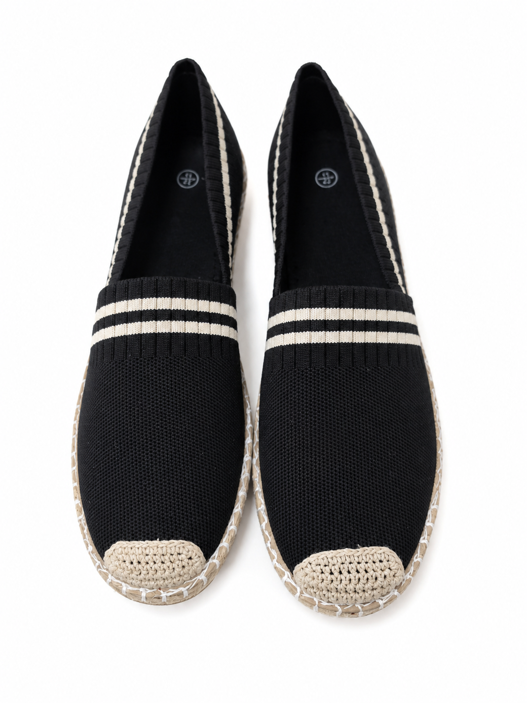 Alpargatas Casual de Punto Negro Talla 42.