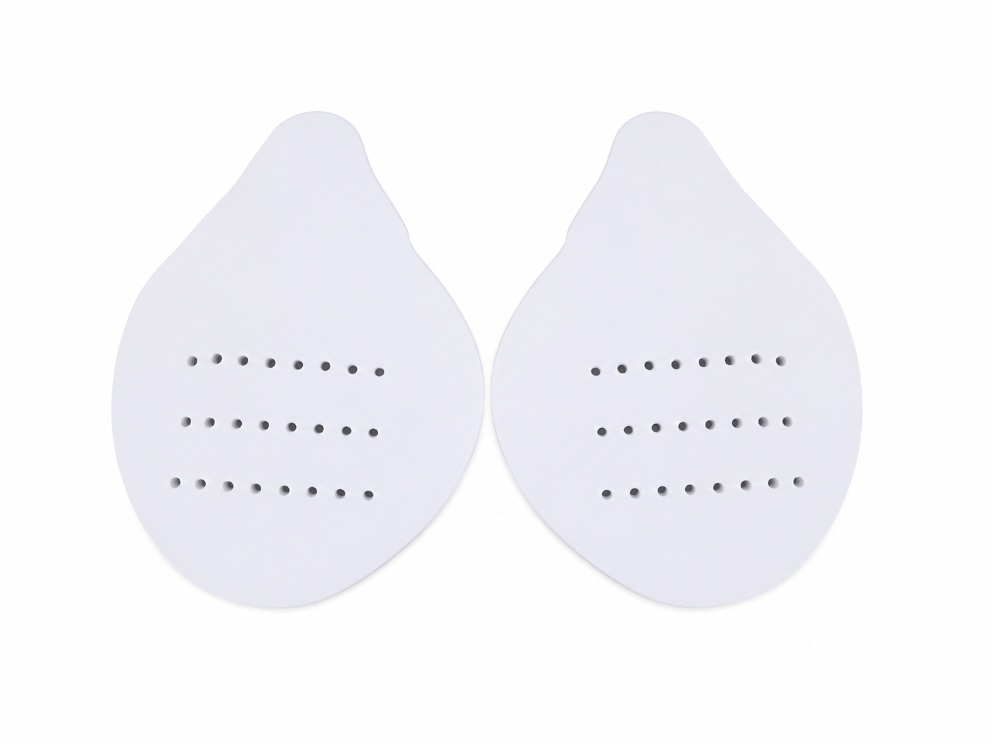 Almohadillas protectoras para la punta del pie en color blanco.