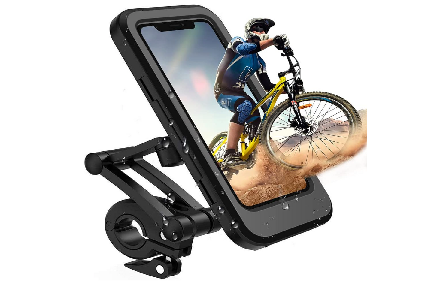 Soporte de teléfono para bicicleta impermeable con rotacion 360 grados.