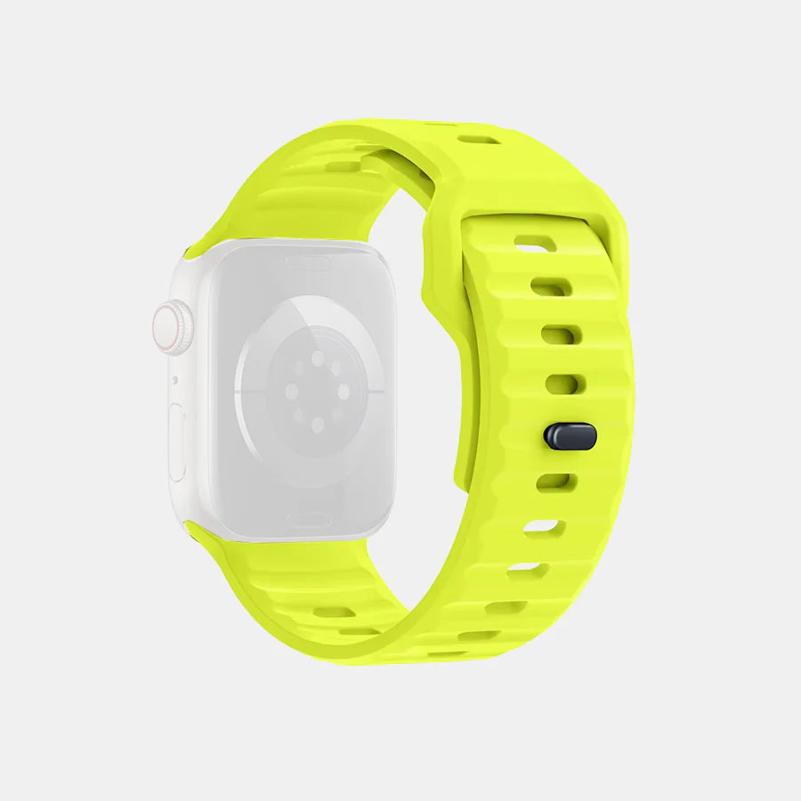 Correa de silicona amarilla y protector de pantalla son compatibles con el Apple Watch