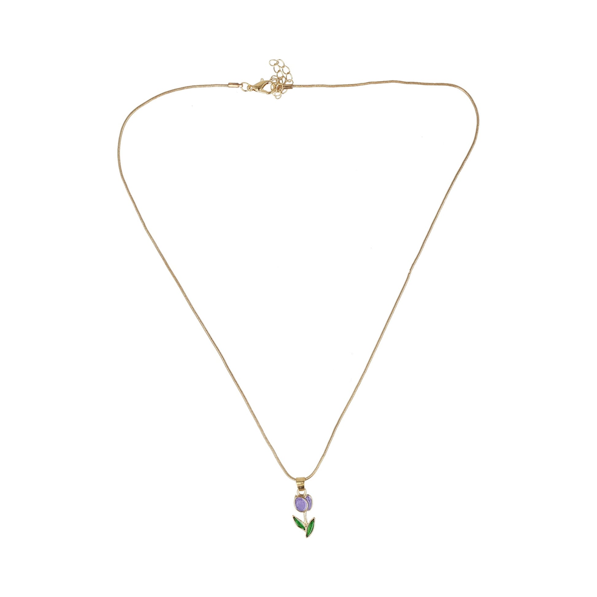 Collar con colgante de flor de tulipanes de moda