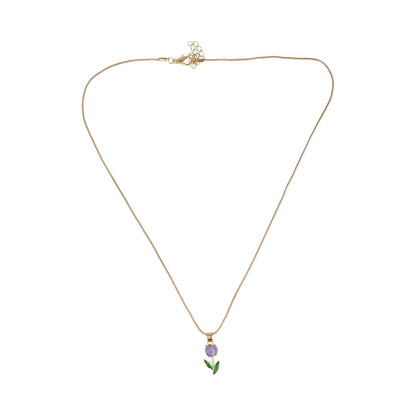 Collar con colgante de flor de tulipanes de moda