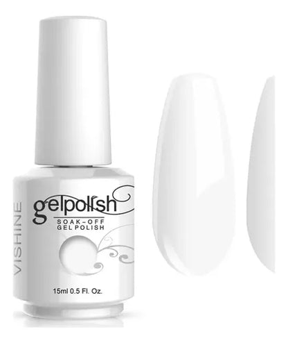 Esmalte de uñas en gel blanco.