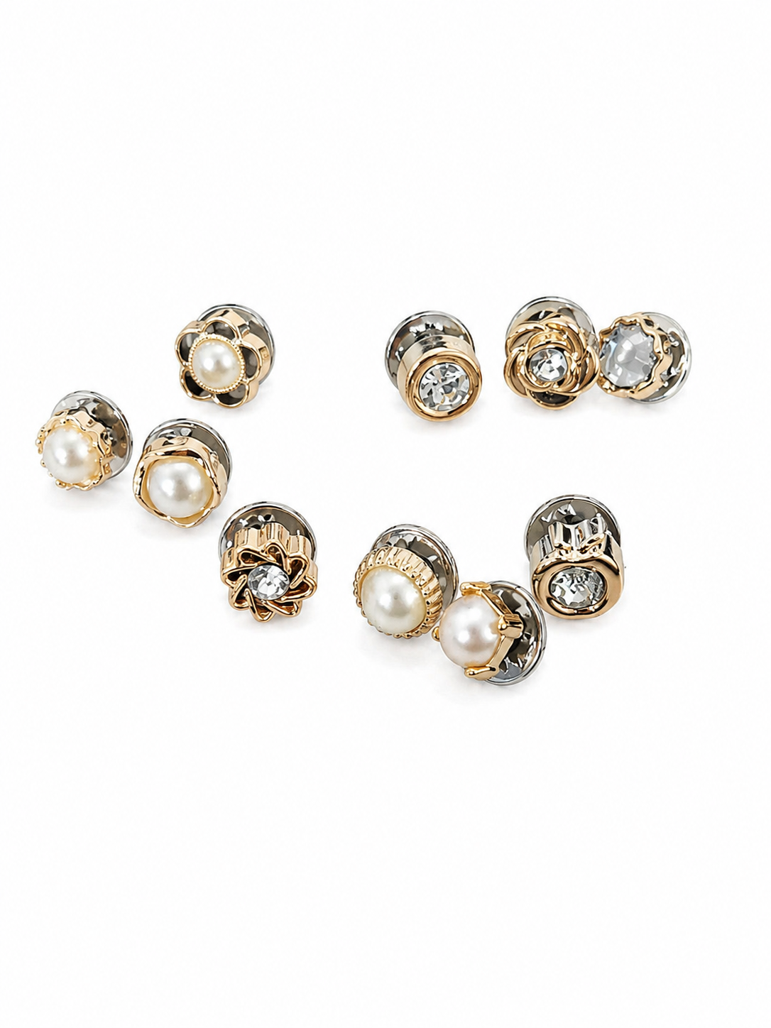 Set de Pendientes Decorativos con Perlas y Cristales Sintéticos.
