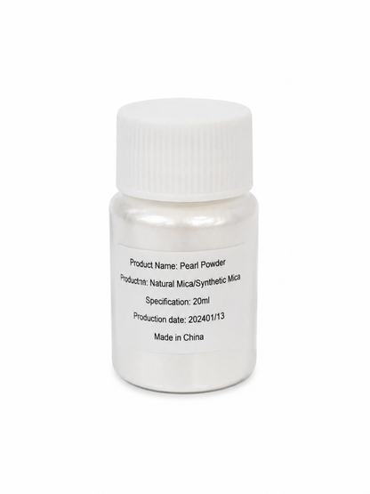Polvo de pigmento perlado blanco para manualidades y decoración, 20 ml.