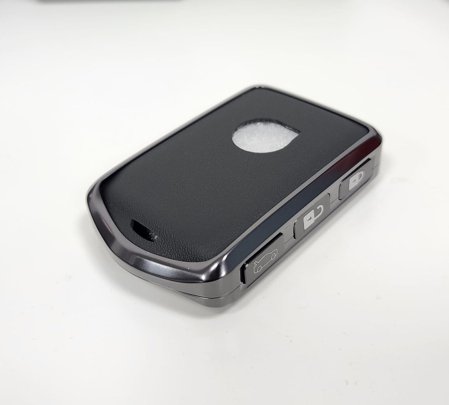 Funda de cuero sintético y aleación de aluminio para llave inteligente de Volvo, S60, S90, XC40, XC60 y XC90 color silver oscuro