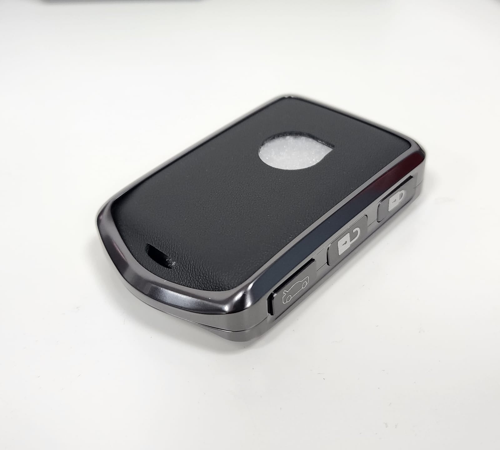 Funda de cuero sintético y aleación de aluminio para llave inteligente de Volvo, S60, S90, XC40, XC60 y XC90 color silver oscuro