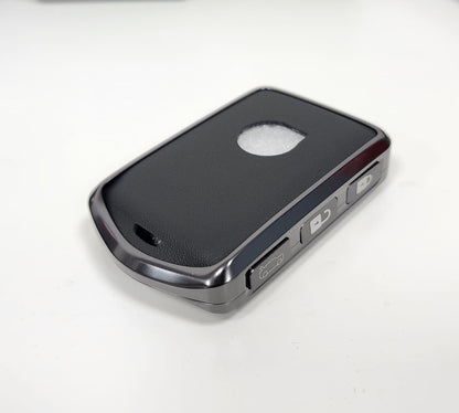 Funda de cuero sintético y aleación de aluminio para llave inteligente de Volvo, S60, S90, XC40, XC60 y XC90 color silver oscuro