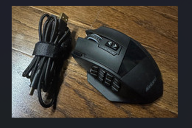 Ratón para juegos Victsing de color negro con botones programables y cable USB