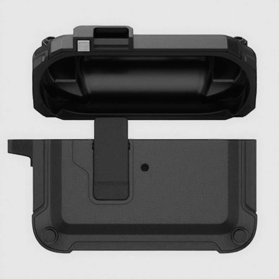 Funda para AirPods Pro  en un diseño militar resistente con un clip de bloqueo seguro.
