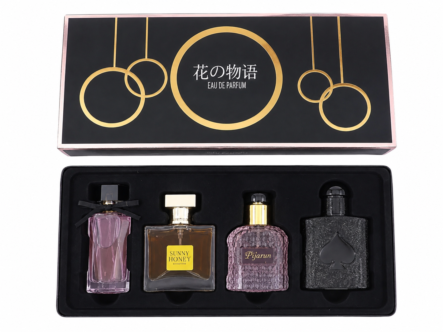 Set de 4 perfumes Eau de Parfum de 25–30 ml.