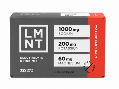 Mezcla de electrolitos en sobres sabor sandía con sodio, potasio y magnesio.