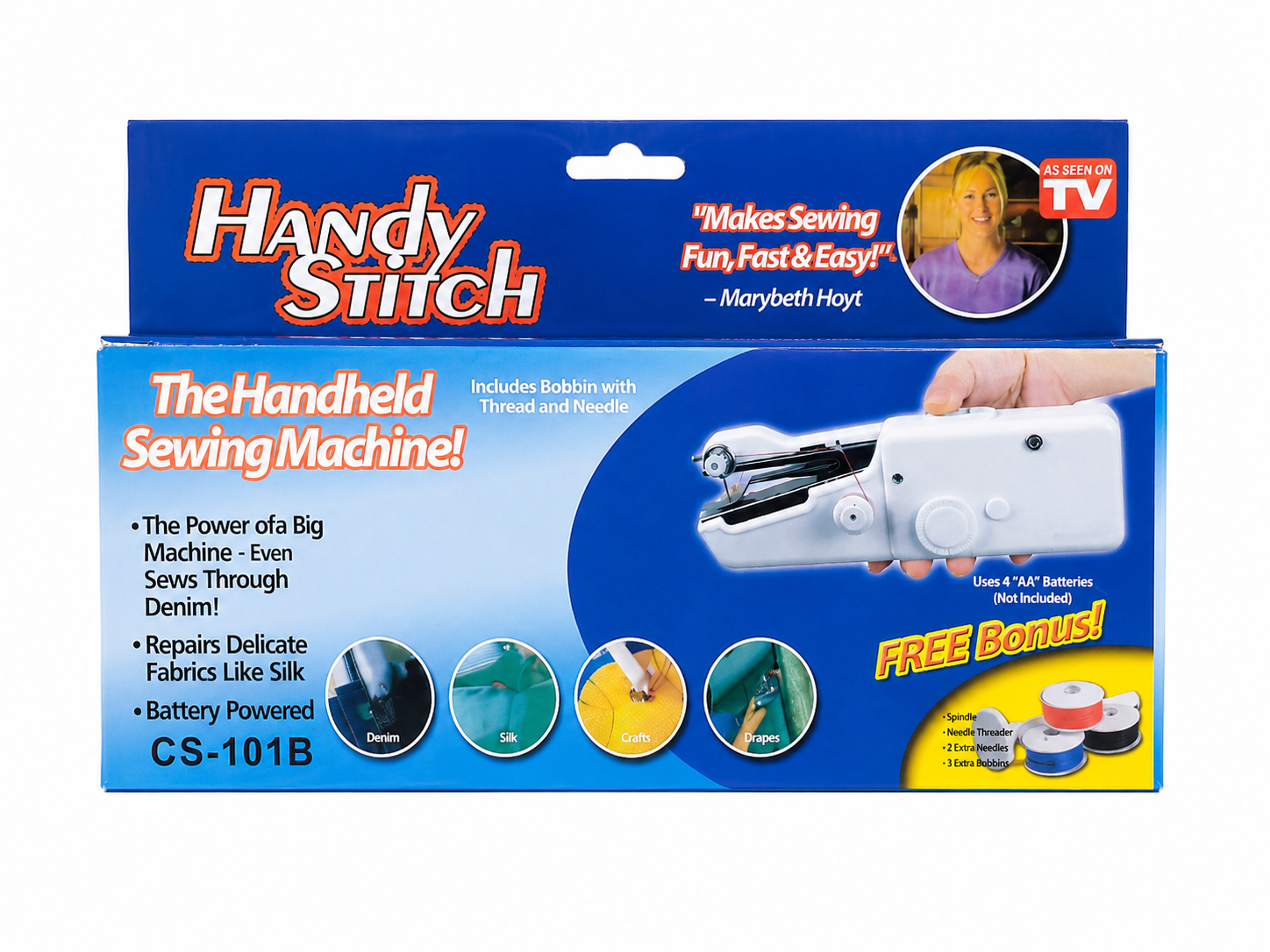 Máquina de Coser Portátil de Mano para Reparaciones Rápidas y Costura de Telas.