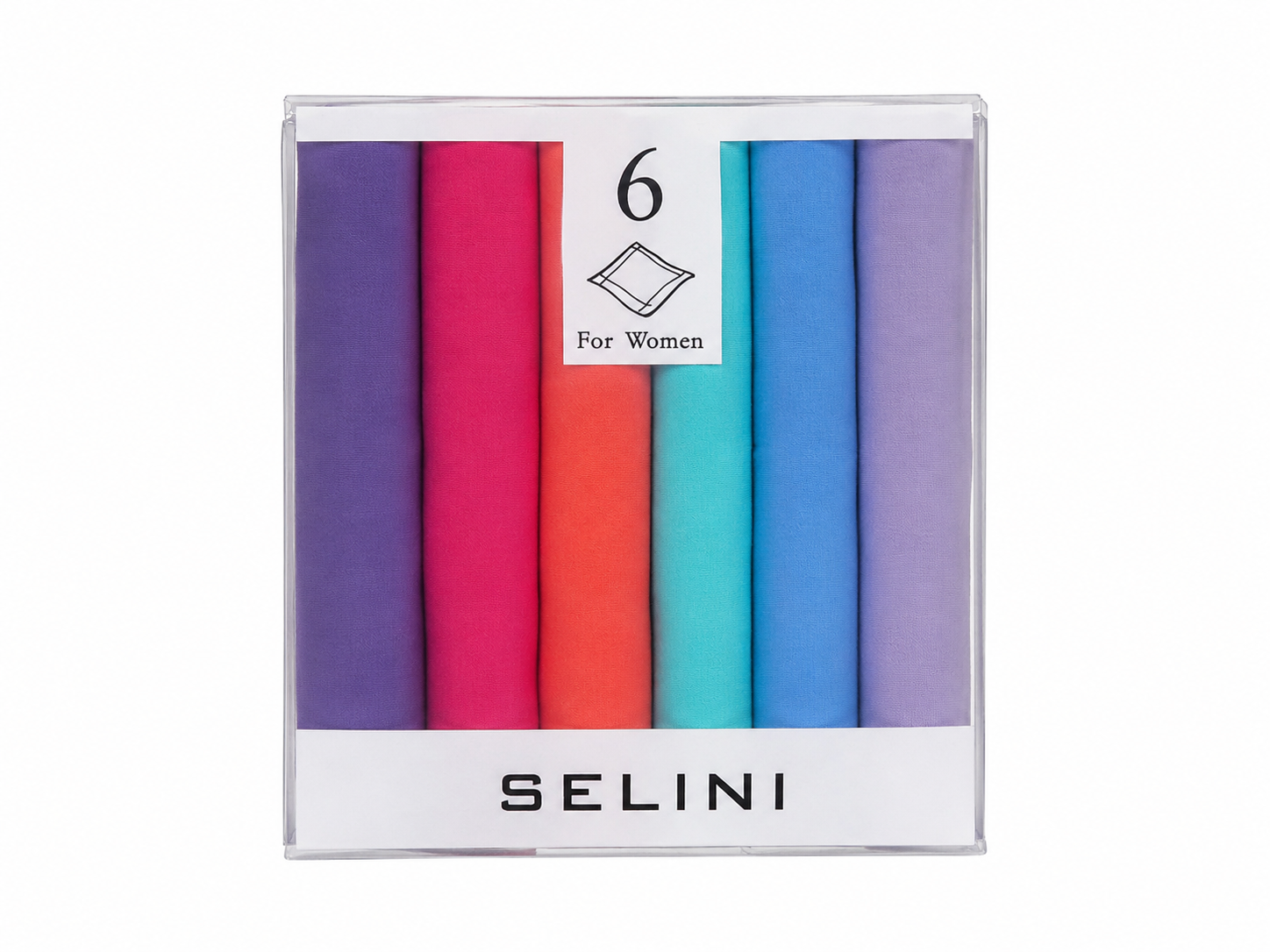 Set de 6 Pañuelos Cuadrados para Mujer en Colores Surtidos.