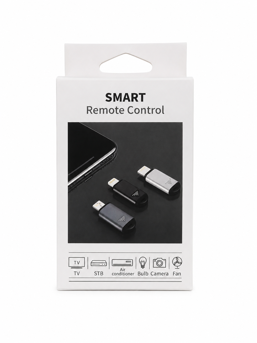 Control remoto inteligente universal para dispositivos electrónicos con conexión móvil.