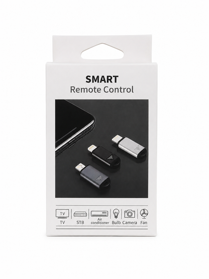 Control remoto inteligente universal para dispositivos electrónicos con conexión móvil.