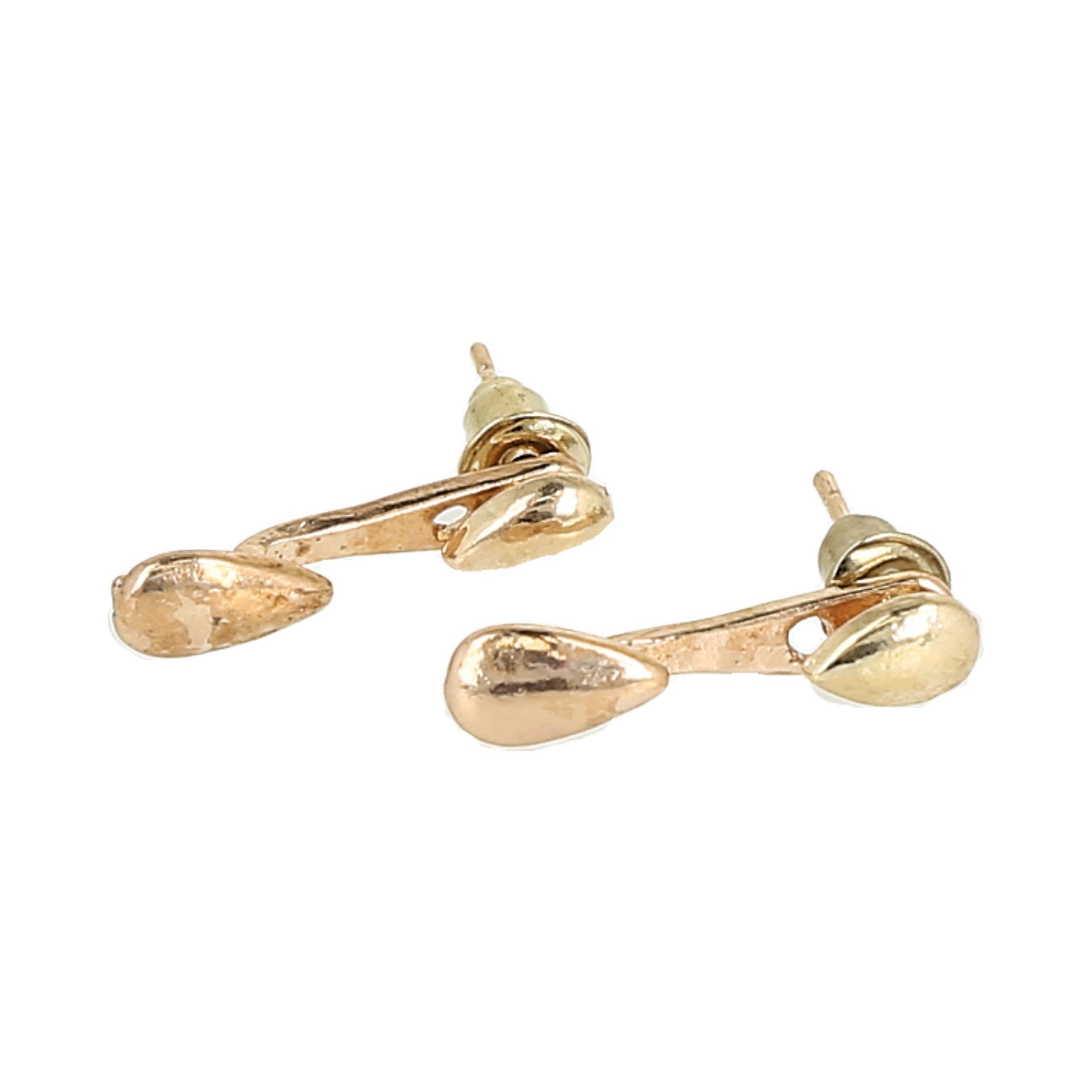 pendientes de tuerca tipo "ear jacket" con diseño de gota